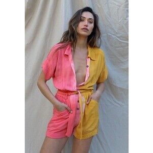 Jen's Pirate Booty Pink and Yellow Romper